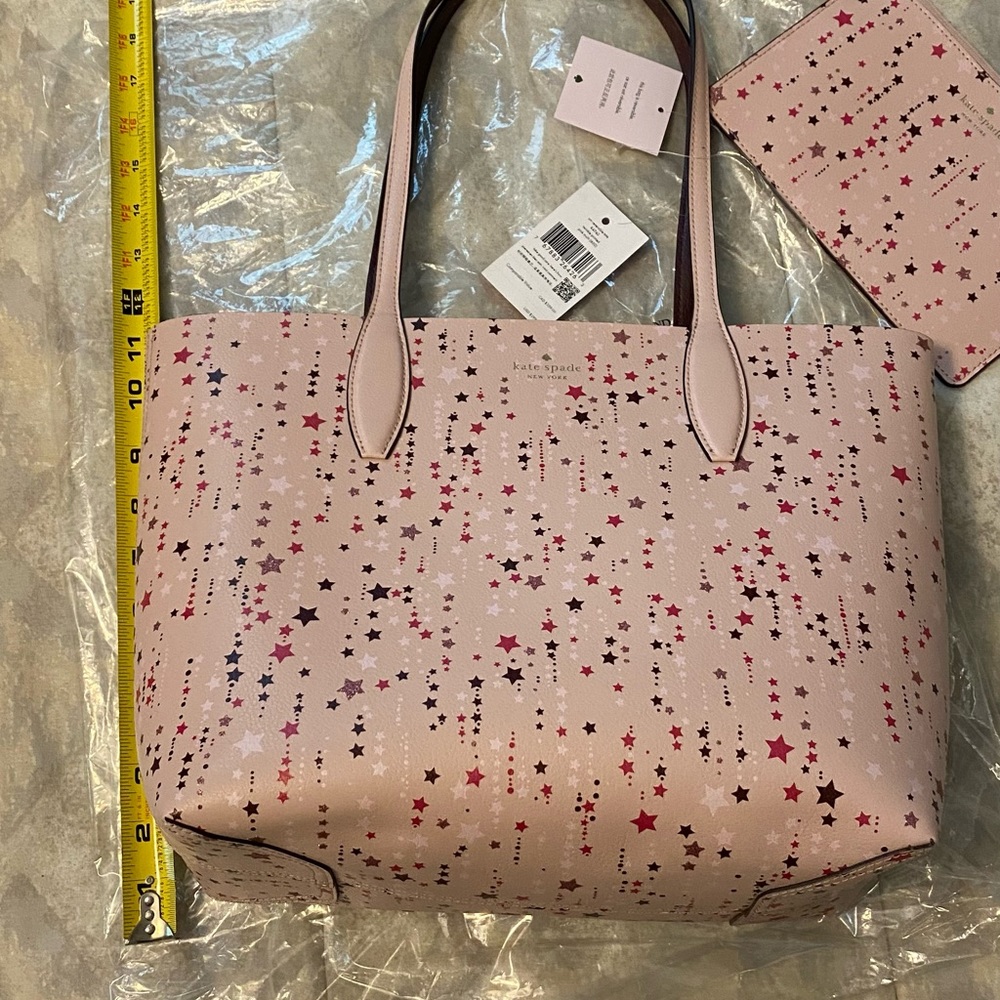 Kate Spade Staci Twinkle reversible, tote with wristlet